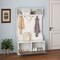 3 in 1 Coat Rack with Entryway Bench and Hooks and Enclosed Cabinet